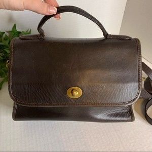 Vintage Coach Brown Crossbody Satchel